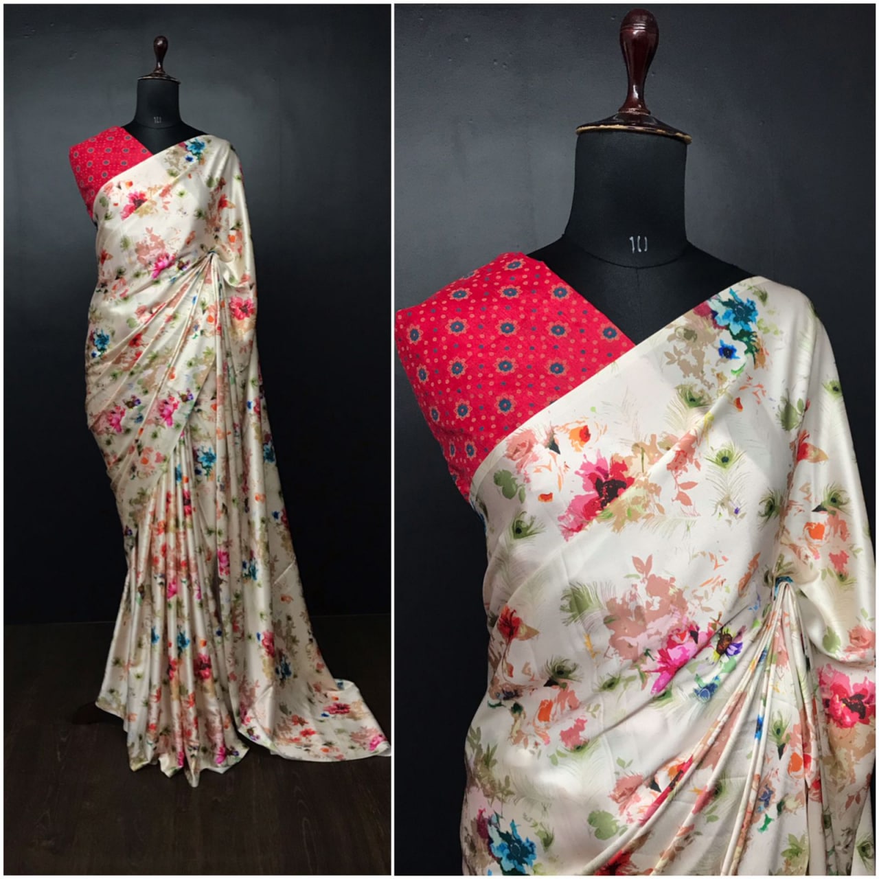 Spsc 42 Japan Satin Silk Wholesale Printed Designer Sarees
